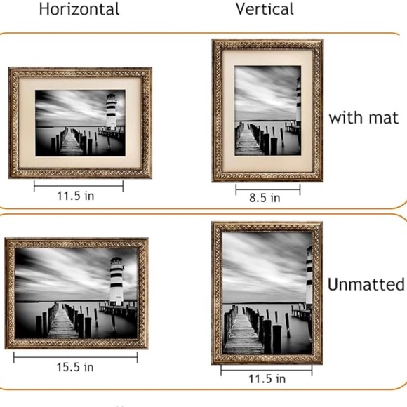 WYNCO Embossed Vintage Look 14” x 18” Wall Mount Frame in Silver Grey NWT - Picture 2 of 4